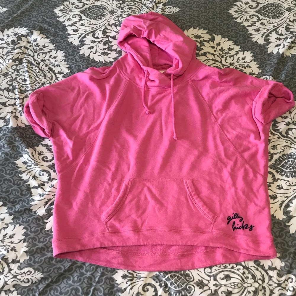 Gilly Hicks pink short dolman sleeve hoodie GUC